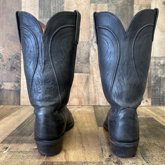 Lucchese N159754 Black Snip Toe 1883 Cowboy Boots Mens 8 EE - Picture 7 of 12
